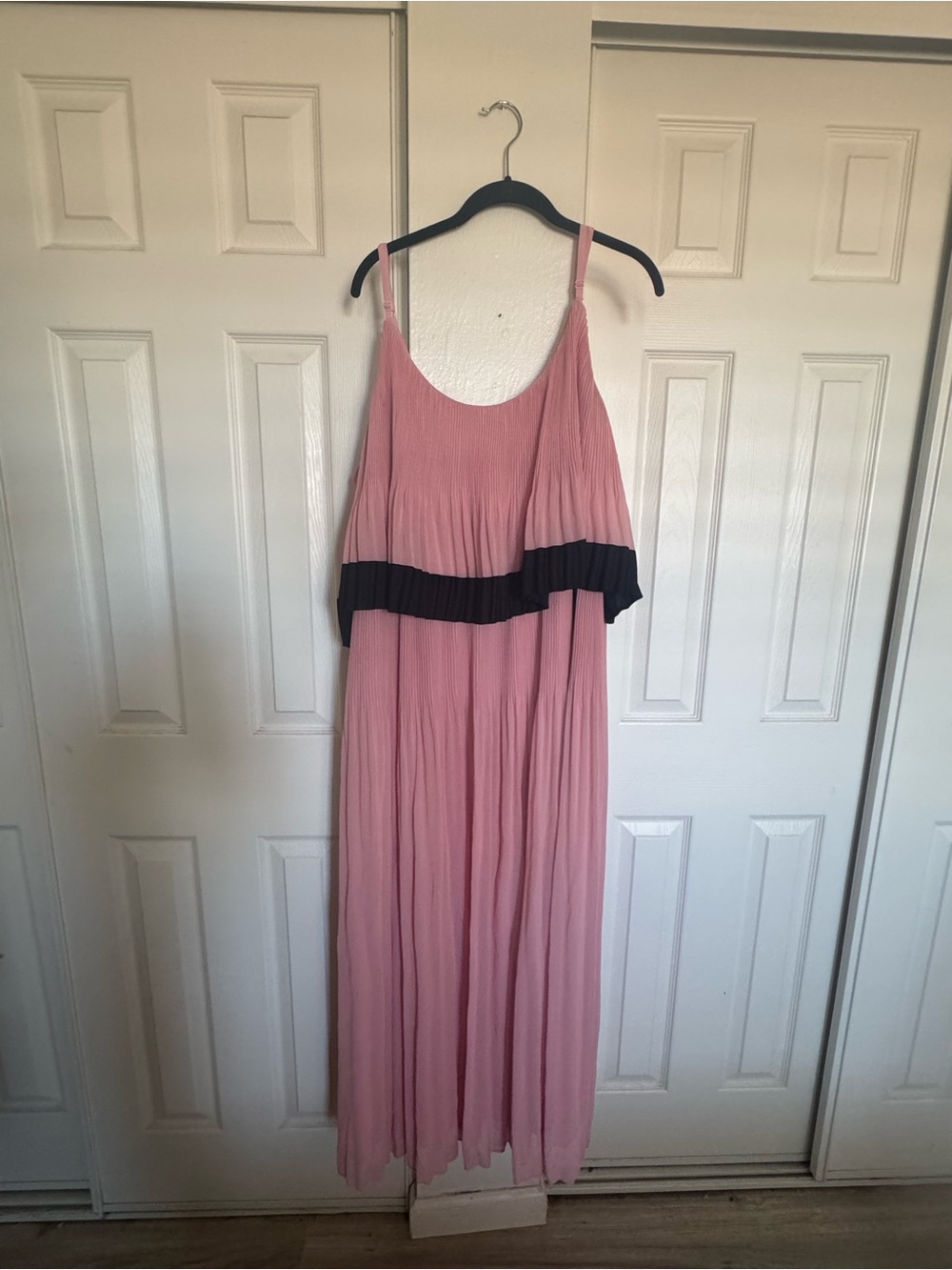 Lane Bryant Dusty Pink Pleated Maxi Dress